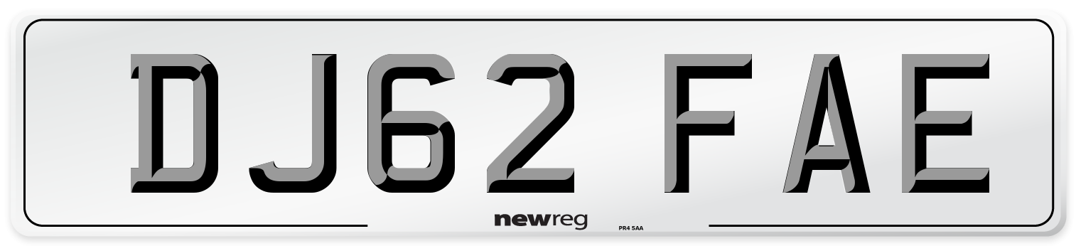 DJ62 FAE Number Plate from New Reg